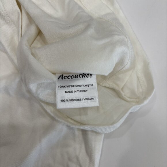 Accouchee S Wrap Front Soft Stretch 3/4 Sleeve Maternity Cowl White Blouse Top - Picture 6 of 8